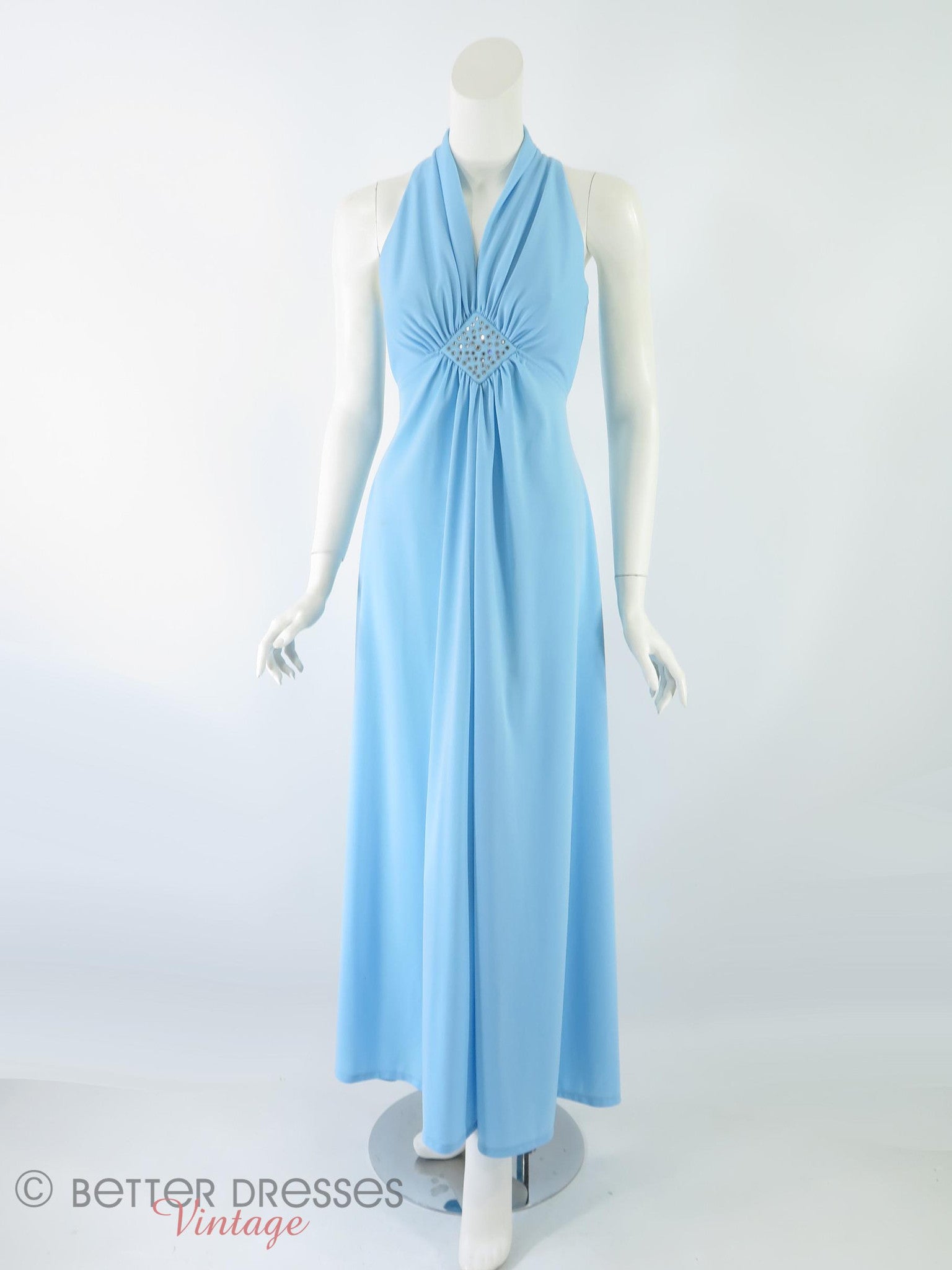 70s Maxi Dress in Sky Blue - sm, med ...